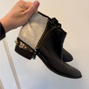 Sam Edelman Black and Silver Ankle Boots